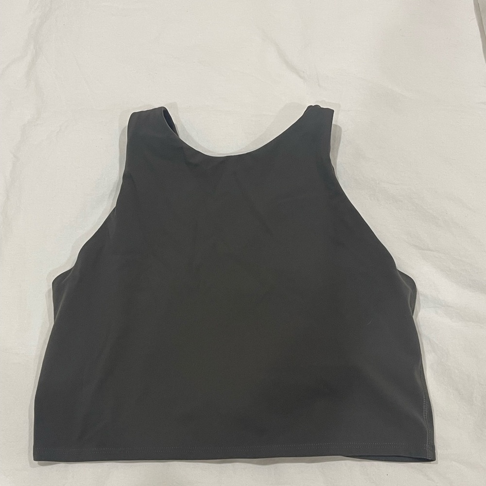 Green Athleta high neckline sports bra